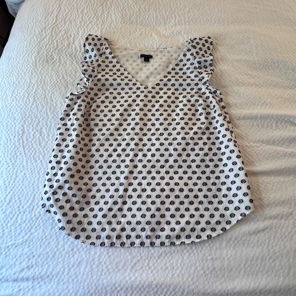 Ann Taylor Tops - Ann Taylor Black and White Ruffled Tank Top